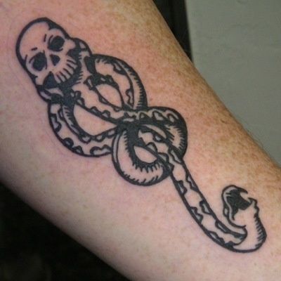 dark mark tattoo. The tattoo artist (in a way).
